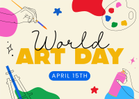 World Art Day Postcard Design