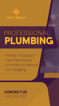 Modern Professional Plumbing TikTok Video Image Preview