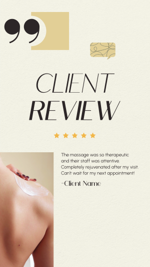 Spa Client Review Facebook story Image Preview