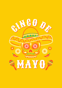 Happy Cinco De Mayo Skull Poster Image Preview