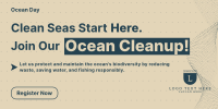 Ocean Day Clean Up Minimalist Twitter post Image Preview