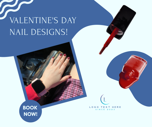Red Valentine's Nails  Facebook Post Design Image Preview