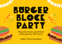 Burger Block Party Postcard Image Preview