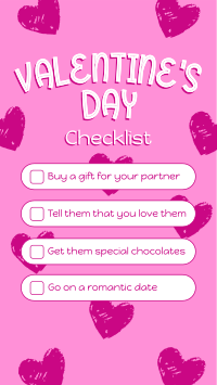 Valentine's Checklist Facebook Story Design