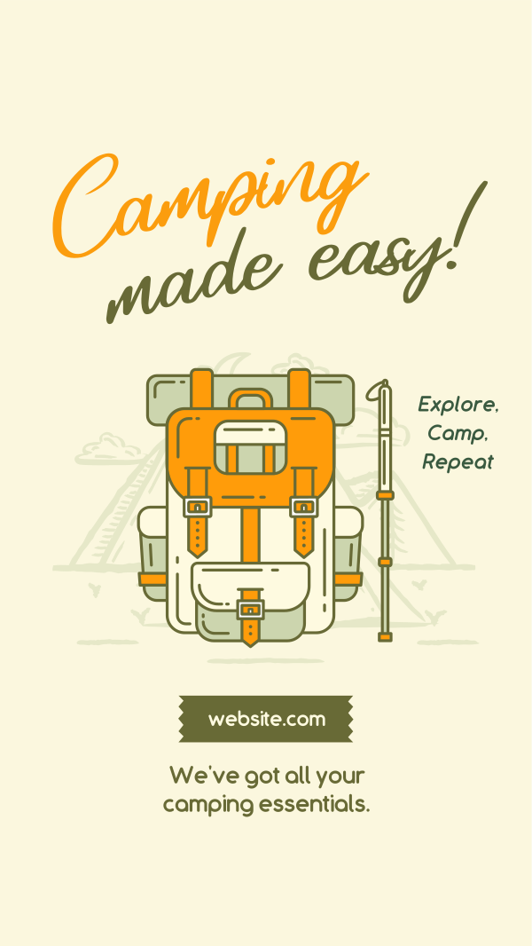 Camping made easy Facebook Story Design