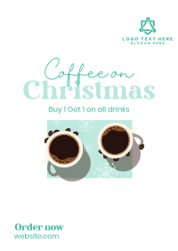 Christmas Coffee Sale Poster Design