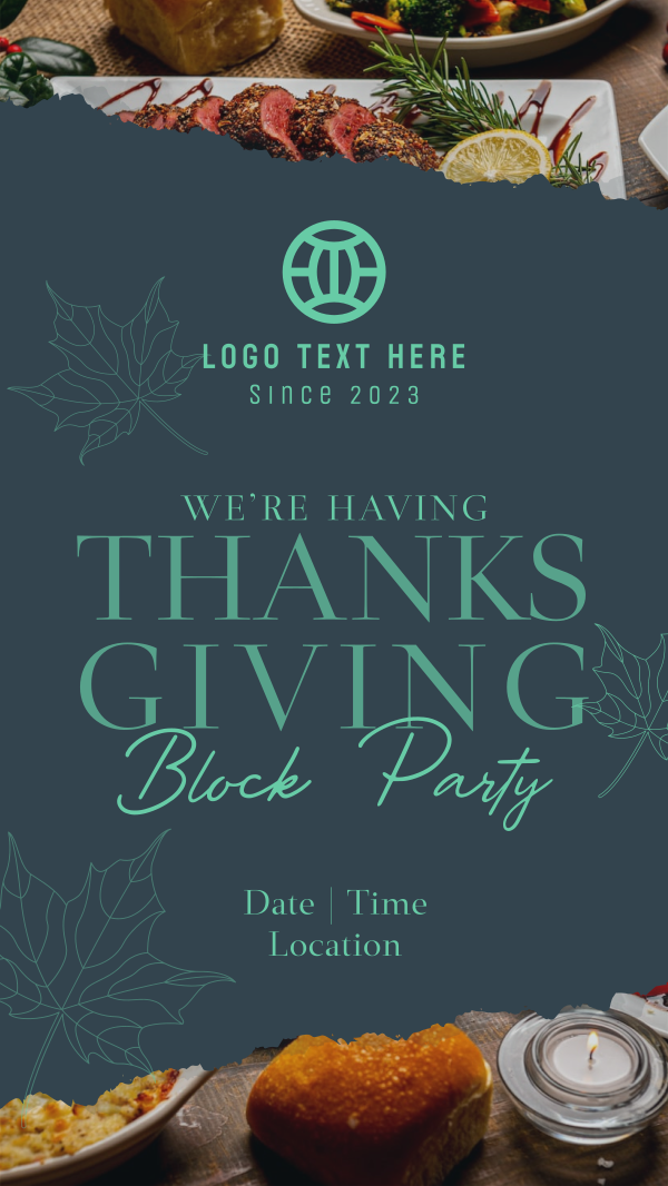 Elegant Thanksgiving Party Facebook Story Design
