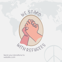 World Refugee Hand Lineart Linkedin Post Image Preview