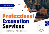 Professional Excavation Services Postcard Design