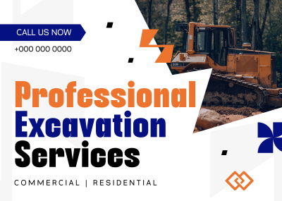 Professional Excavation Services Postcard Image Preview