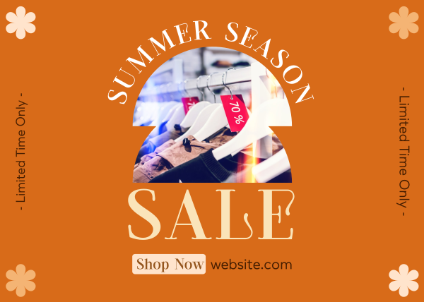 Summer Season Sale Postcard Design Image Preview