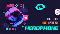 Gaming Headphone Accessory Facebook Event Cover Design