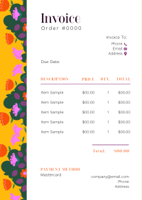 Everything Floral and Leaves Invoice Design