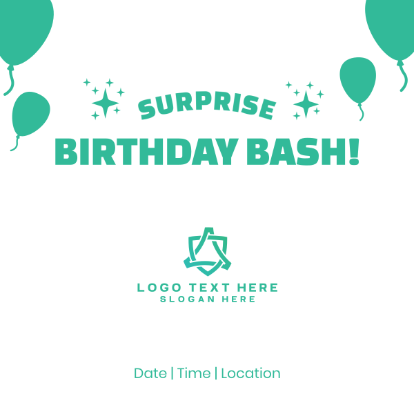 Surprise Birthday Bash Instagram Post Design Image Preview