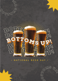 Bottoms Up this Beer Day Poster Design