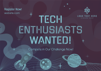 Cosmic Tech Enthusiasts Postcard Design