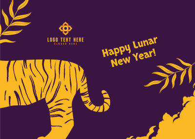 Lunar Tiger Greeting Postcard Image Preview