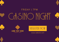 Casino Night Elegant Postcard Design