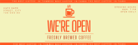 Trendy Open Coffee Shop Twitter Header Image Preview