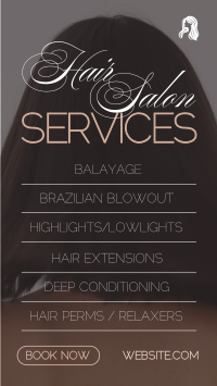 Minimalist Hair Salon Services TikTok Video Image Preview