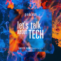 Glass Effect Tech Podcast Instagram Post Design