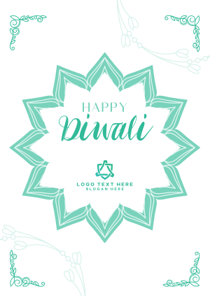 Ornamental Diwali Greeting Poster Image Preview