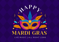 Mardi Gras Party Postcard Image Preview
