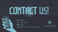 Quirky and Bold Contact Us Facebook Event Cover Design