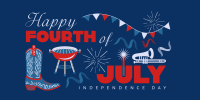 4th of July Illustration Twitter Post Image Preview