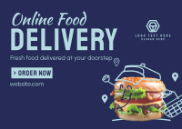 Fresh Burger Delivery Postcard Image Preview