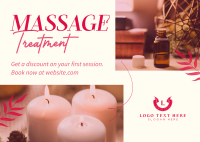 Relaxing Massage Treatment Postcard Design