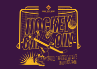 Hockey Game Night Postcard Design