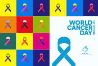 Multicolor Cancer Day Pinterest Cover Design