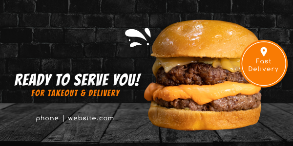 Fast Delivery Burger Twitter Post Design Image Preview