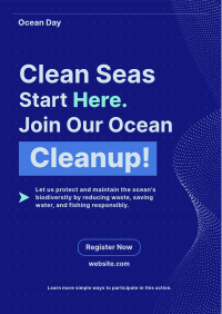 Ocean Day Clean Up Minimalist Poster Image Preview