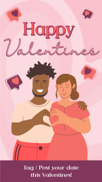 Couple Heart Sign Valentines Day Facebook Story Design