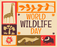 Paper Cutout World Wildlife Day Facebook Post Design