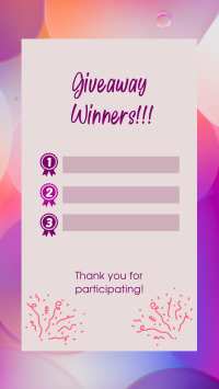 Aesthetic Giveaway Winners Facebook Story Image Preview