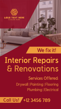 Home Interior Repair Maintenance Facebook Story Design