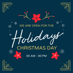 Open On Holidays Instagram post Image Preview