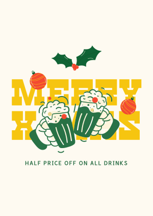 Christmas Drinks Promo Poster Image Preview