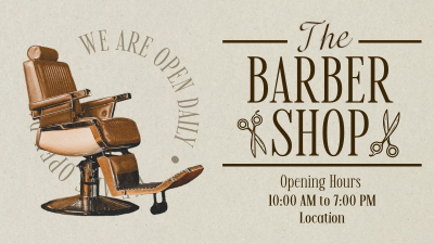 Editorial Barber Shop Facebook event cover Image Preview