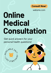 Online Medical Consultation Poster Design