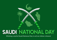 Saudi Day Symbols Postcard Image Preview