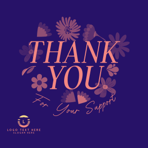 Floral Thank You Instagram post Image Preview