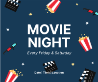 Fun Movie Night Facebook Post Design