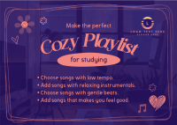 Cozy Comfy Music Postcard Design