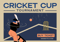 Cricket Tournament Postcard Design