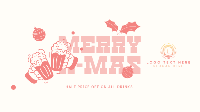 Christmas Drinks Promo Facebook event cover Image Preview