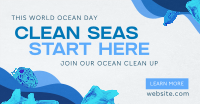 Ocean Day Clean Up Drive Facebook Ad Design